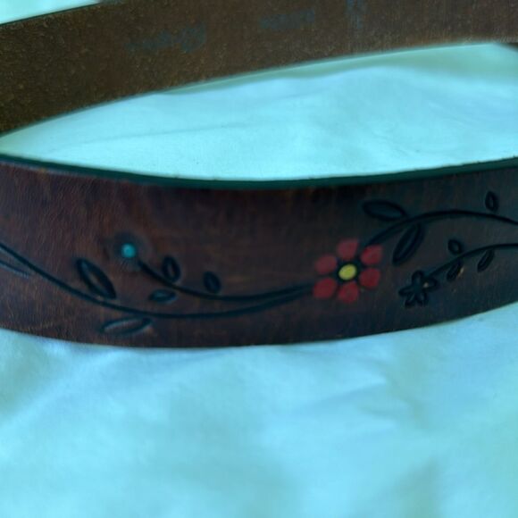 Vintage 1970’s Brown Leather Belt - Picture 4 of 5